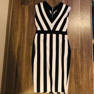 H&M Black & White Stripe Dress SzM